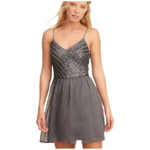 Hollister Gray And Silver Sequin Mini Dress